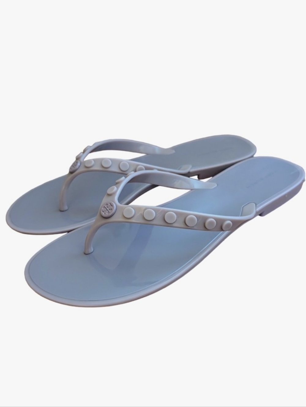 Tory Burch TPU Logo Studded Jelly Flip Flops in Light Purple sz 8